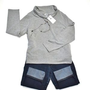 NWT Cable & Guage Grey Cowl neck long sleeve top